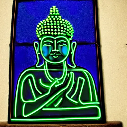 Image similar to neon buddha