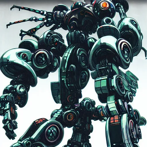 Prompt: snail robot, snail machine, spiral shapes, mecha, mech, technological horror, by yoji shinkawa
