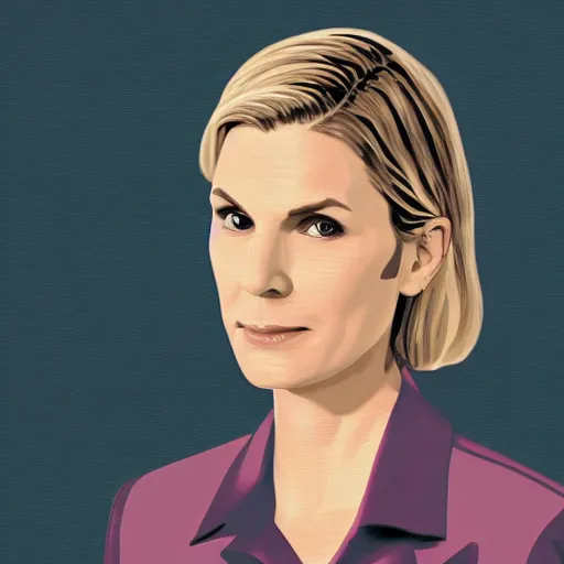 Prompt: kim wexler, flat illustration