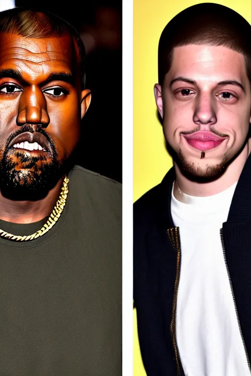 Image similar to kanye west and pete davidson celebrity death match