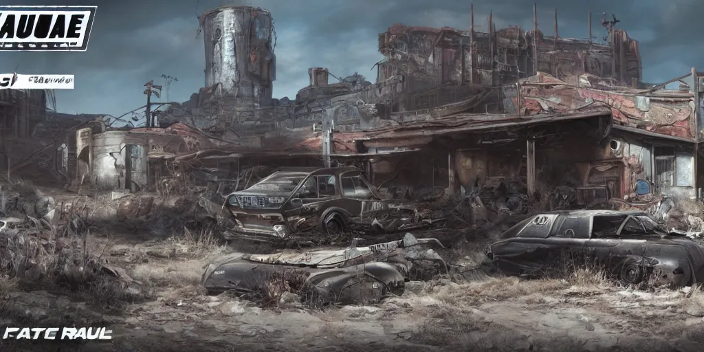 Image similar to fallout concept art car render ultra unreal engine 5