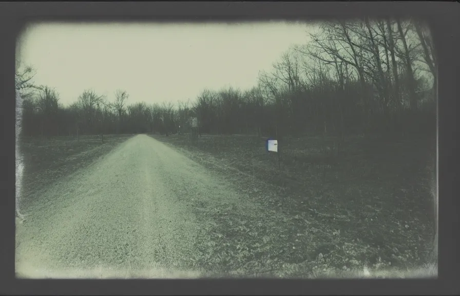 Image similar to an eerie liminal space, polaroid photo