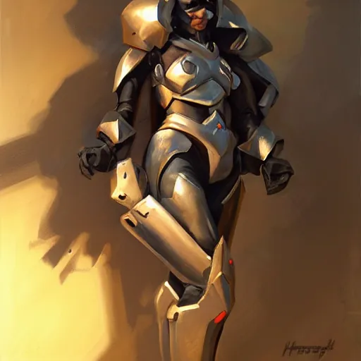 Image similar to greg manchess portrait painting of an armored dark female ironman as overwatch character, medium shot, asymmetrical, profile picture, organic painting, sunny day, matte painting, bold shapes, hard edges, street art, trending on artstation, by huang guangjian, gil elvgren, ruan jia, greg rutkowski, gaston bussiere