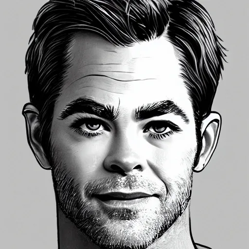 Prompt: glasspunk full detailed portrait of chris pine