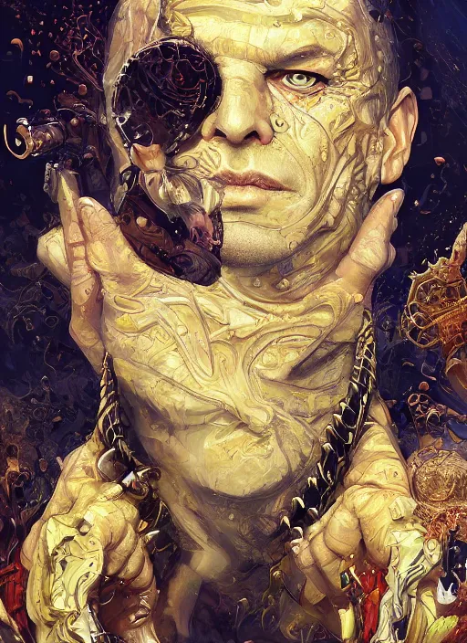 Prompt: high intricate painting of the sandman, full shot, neil gaiman, maria panfilova, andrea savchenko, mike kime, ludovic plouffe, qi sheng luo, oliver cook, julian calle, eddie mendoza, trending on artstation