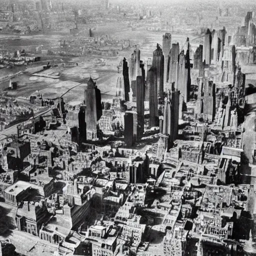 Prompt: new york city being rebuilt as mesopotamian architecture 1 9 3 2