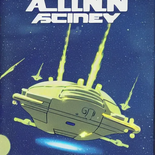 Prompt: An alien spacecraft with bubble canopy, multiple weapons, shooting space lasers at the enemy, highly detailed, 70's book cover style, designed by Chris Foss.