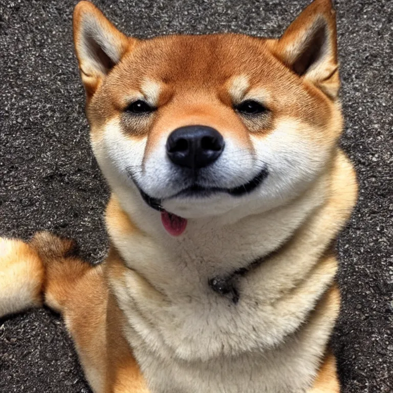 Image similar to a shiba-inu fossile perfectly preserved from 500 million years ago