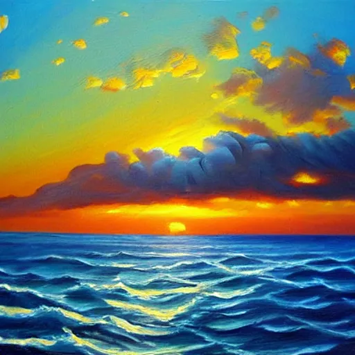 Prompt: beautiful ocean, oil painting
