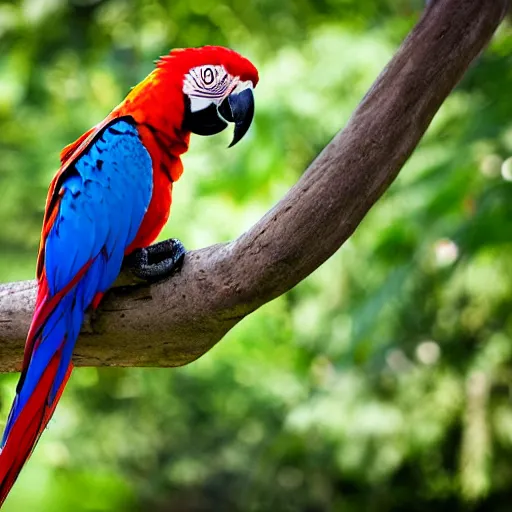 Prompt: red throated macaw