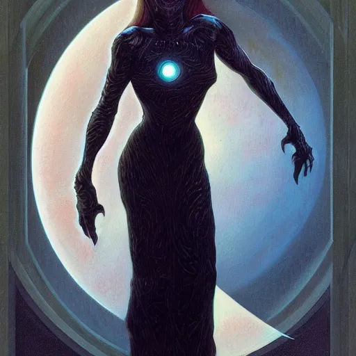 Image similar to portrait of a sci - fi witch, by gerald brom