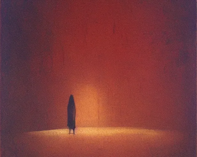 Image similar to by francis bacon, beksinski, mystical redscale photography evocative. the color out of space