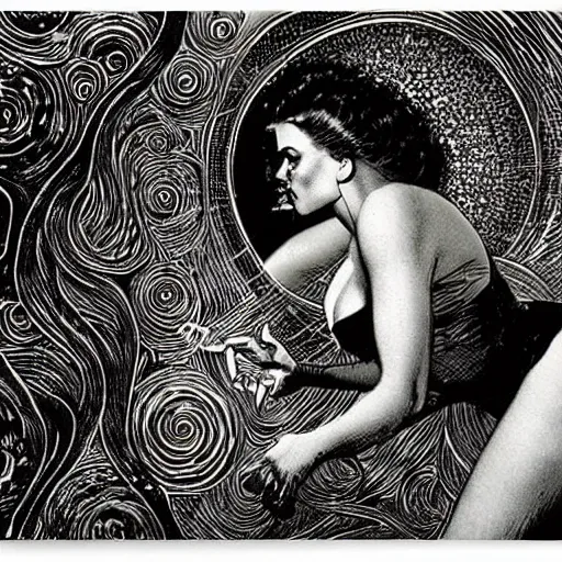 Image similar to art by virgil finlay