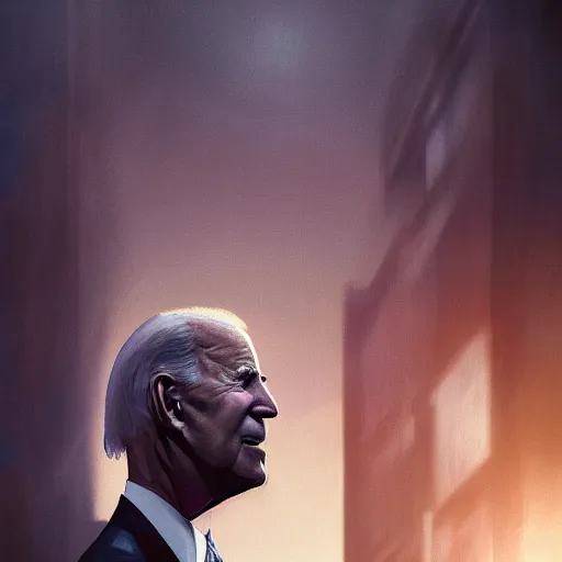 Image similar to joe biden being extremly scary, dramatic lighting, cinematic, establishing shot, extremly high detail, photorealistic, cinematic lighting, artstation, style by James Gurney