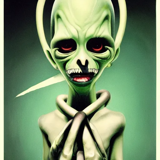 a punk alien wearing Rick Owens clothing, an airbrush | Stable ...