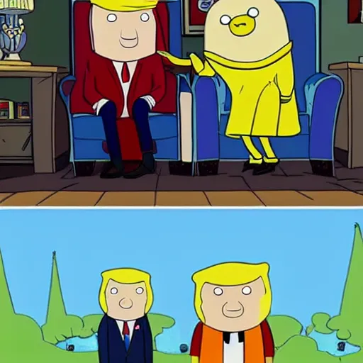 Prompt: Donald Trump in the tv show Adventure Time
