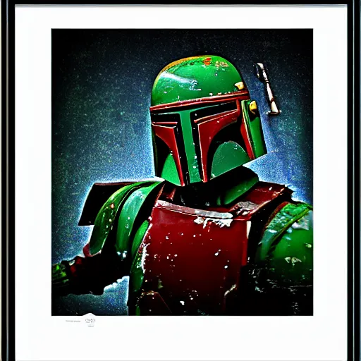 Image similar to Digital Art On Boba Fett, 8k, exquisite detail, by Christian Alzmann, Christian Alzmann art, Explosions, Colorful