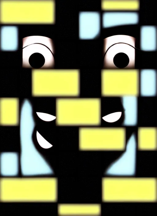 Image similar to grid montage of cube shaped eyes cubes, square shaped black dilated pupils cubes, cube shaped irises, detailed colored textures, lashes, advanced art, art styles mix, wet reflections in square eyes, sunshine light, hd macro photograph, from side, various cune eyelid positions, small square black centered