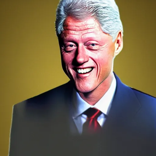 Prompt: Bill Clinton smiling, upper body picture, photorealistic