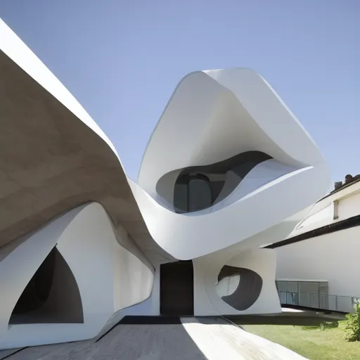 Image similar to house designed by zaha hadid