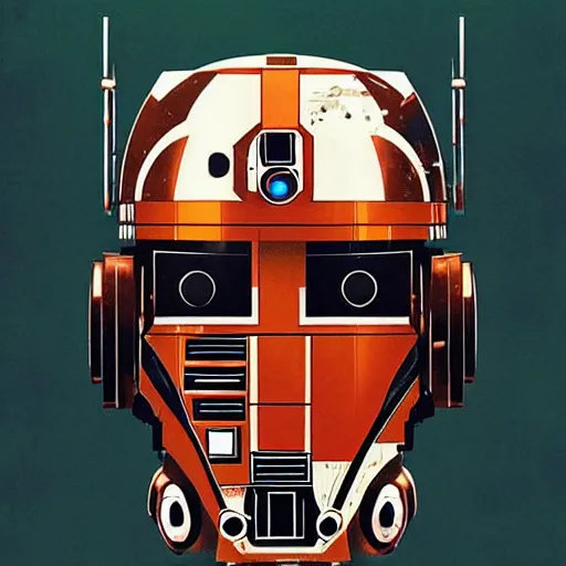 Image similar to a portrait of Star Wars droid, by MARVEL comics and Sandra Chevrier