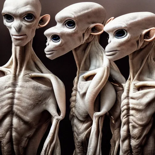 Image similar to actual photography of tall whites aliens, award winning, high def,