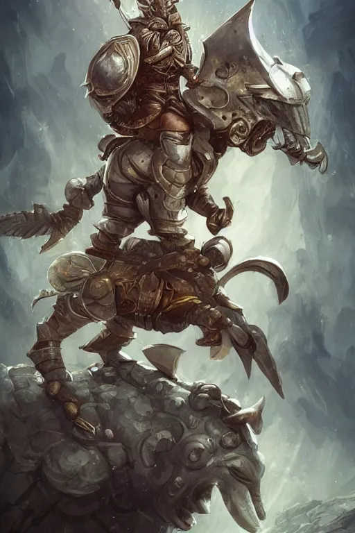 Image similar to cute little anthropomorphic dolphin knight wearing a cape, riding a tiger, tiny, small, miniature , animal, short, adorable, pretty, beautiful, DnD character art portrait, matte fantasy painting, DeviantArt Artstation, by Jason Felix by Steve Argyle by Tyler Jacobson by Peter Mohrbacher, cinematic lighting