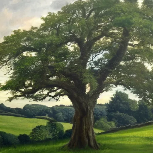 Image similar to oak tree near poynings painted by jjw