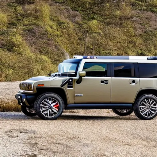 Image similar to a hummer mixed with a mini cooper