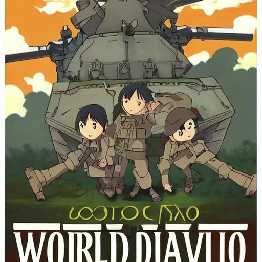 Prompt: world war 2 by studio ghibli