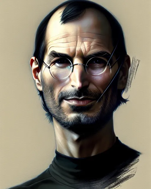 Prompt: young steve jobs making an impression, pulp character portrait, ultra realistic, concept art, intricate details, highly detailed by greg rutkowski, gaston bussiere, craig mullins, simon bisley