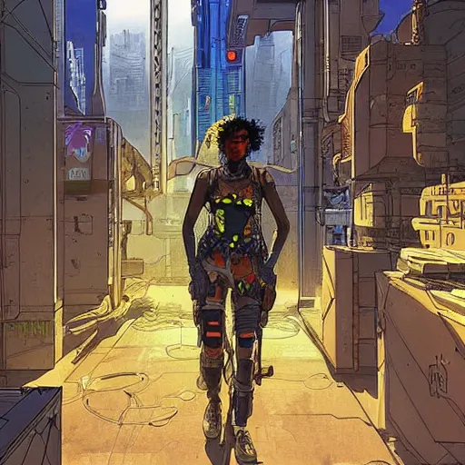 Image similar to ivan. Apex legends cyberpunk fitness. Concept art by James Gurney and Mœbius.