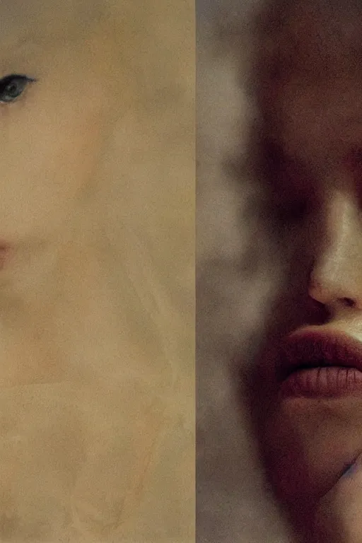 Image similar to hyperrealism close - up fashion portrait by roversi photo from the holy mountain by alejandro jodorowsky in style of francisco goya