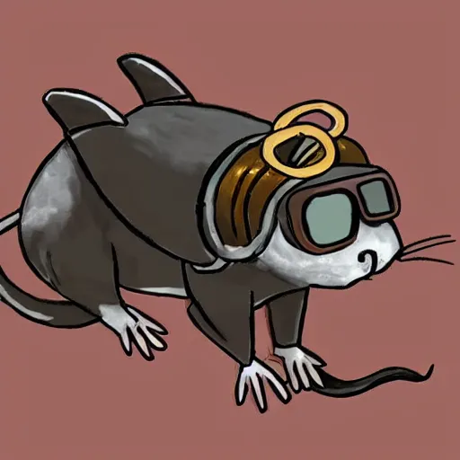 Prompt: a rat with steampunk googles, from Cryptid Academia