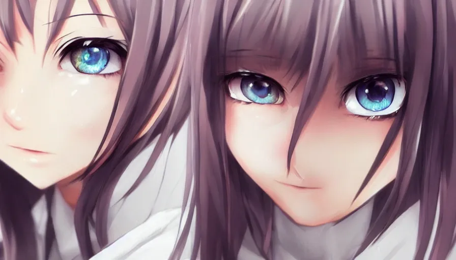 Image similar to cute anime girl, heterochromia, photorealistic