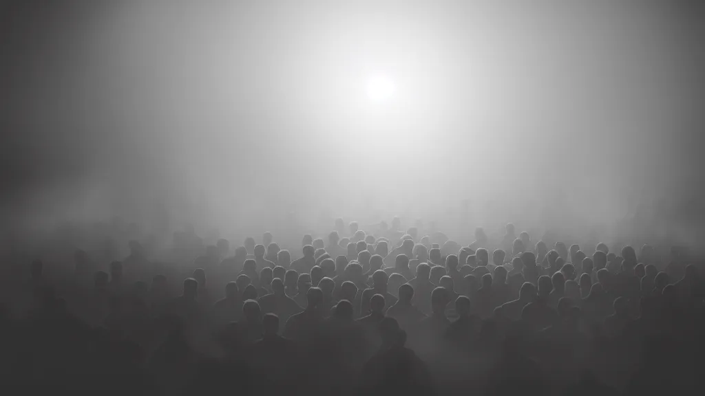 Prompt: men are fighting, and there is a crowd of people around them, fog, volumetric lighting, mystique, atmospheric, sharp focus, ultra detailed, noir art house, 4 k, 3 5 mm