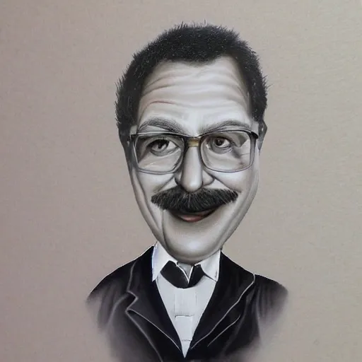 Image similar to Airbrush caricature of a famous mathematician