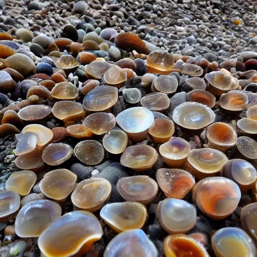 Prompt: tide pool of sea agates