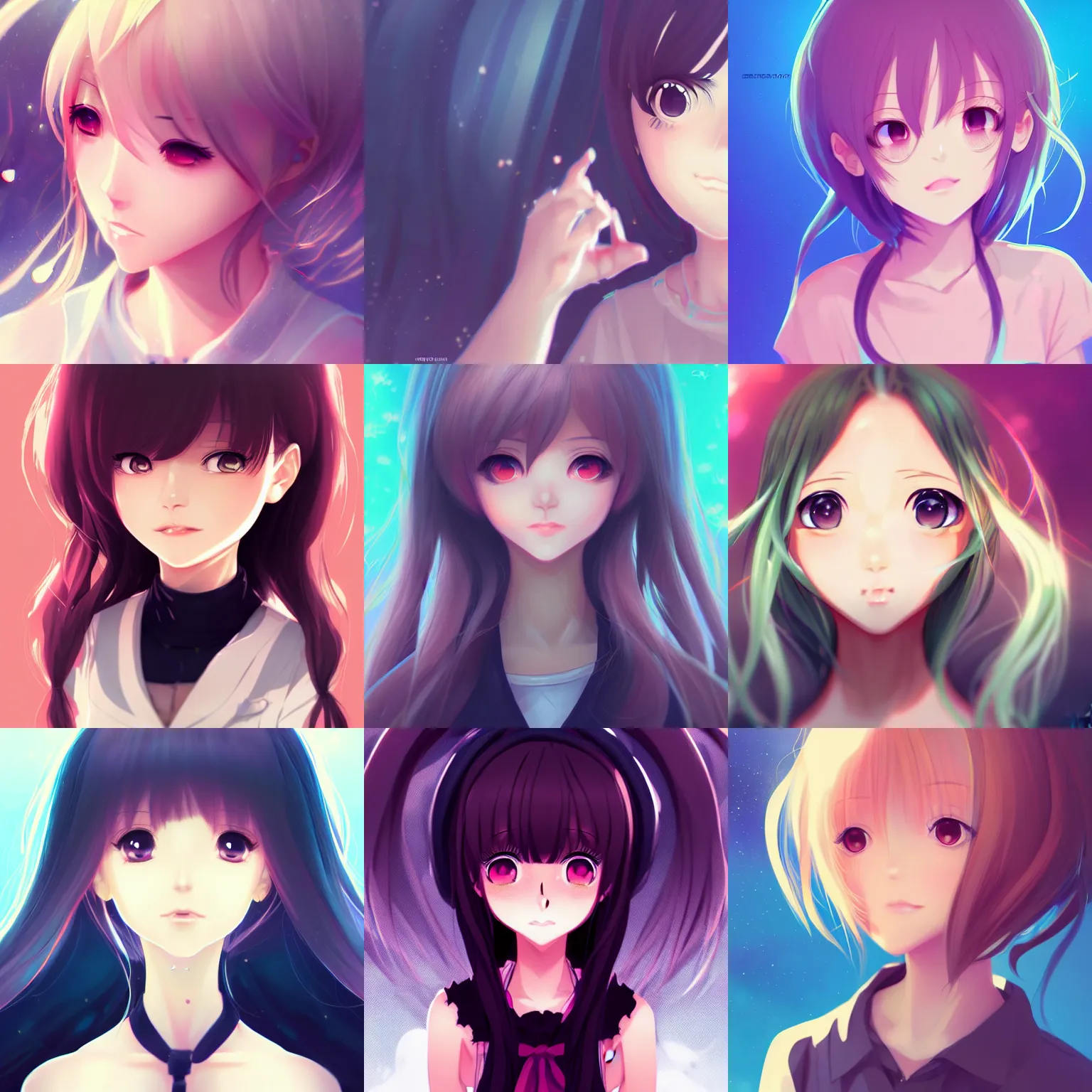 close-up portrait of cute anime girl, round face, | Stable Diffusion ...
