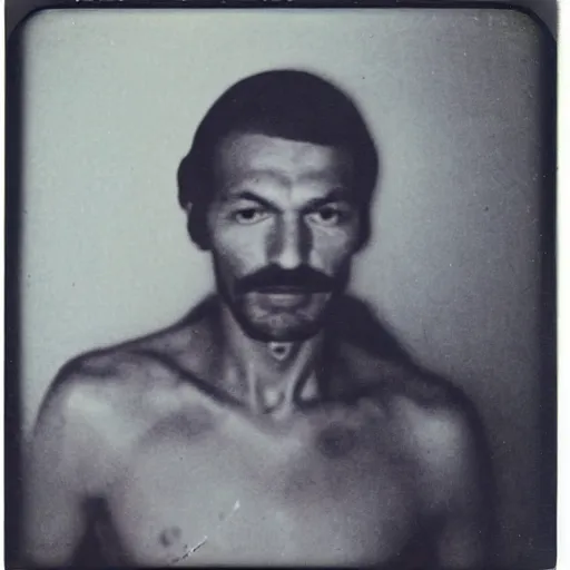 Prompt: polaroid of Geraldo of rivia face shot by Tarkovsky