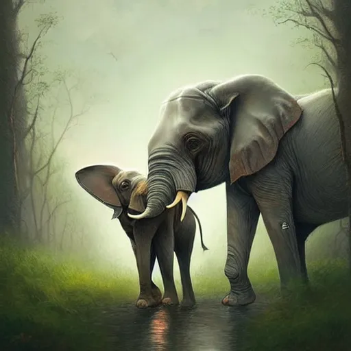 Image similar to a beautiful digital artwork of an elephant by esao andrews and peter mohrbacher. trending on artstation