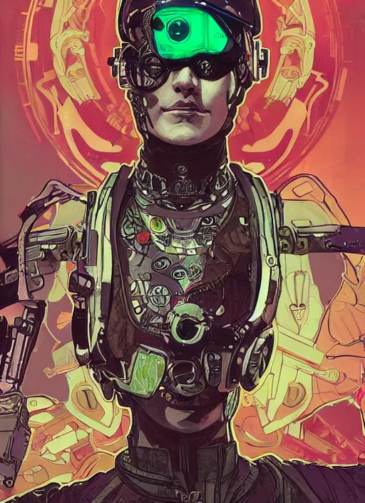 Image similar to cyberpunk electra. portrait by ashley wood and alphonse mucha and laurie greasley and josan gonzalez and james gurney. splinter cell, apex legends, rb 6 s, hl 2, d & d, cyberpunk 2 0 7 7. realistic face. character clothing. vivid color. dystopian setting.