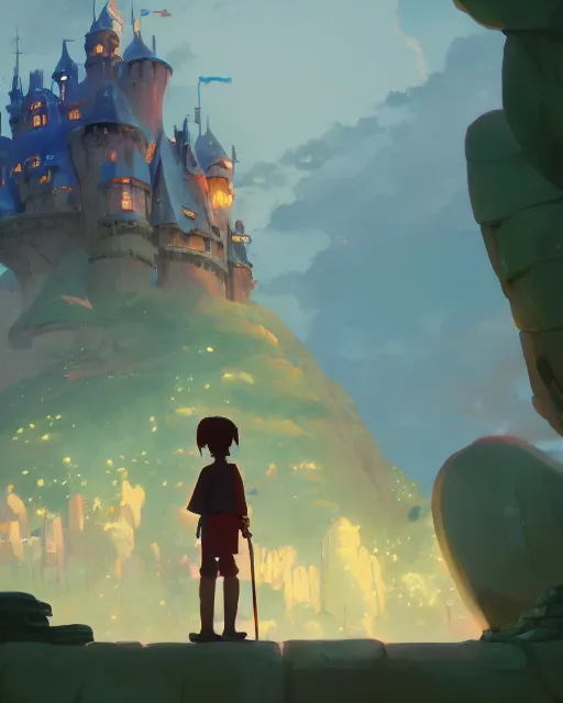 Image similar to fantasy castle, cory loftis, james gilleard, atey ghailan, makoto shinkai, goro fujita, studio ghibli, rim light, exquisite lighting, clear focus, very coherent, plain background, soft painting