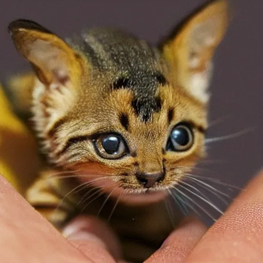 Image similar to photo of world's smallest cat the size of a honeybee