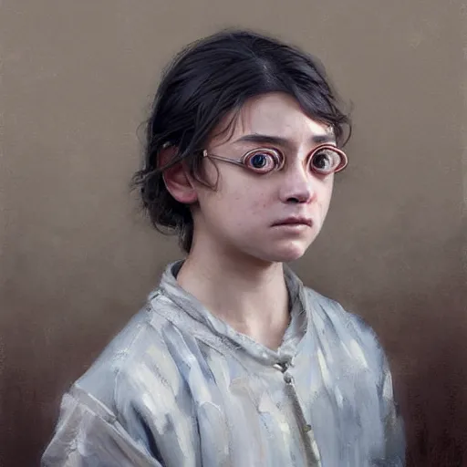 Prompt: expressive oil painting, young arya stark, brass victorian goggles, by yoshitakab amano, by greg rutkowski, by jeremy lipkinng, by artgerm, digital art, octane render