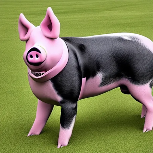 Image similar to a fusion of a dog and a pig