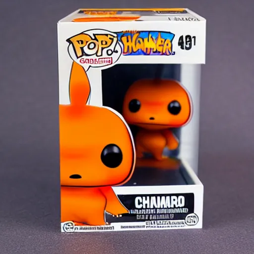 Prompt: A funko pop of Charmander