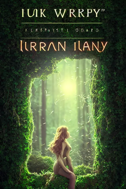 Image similar to book cover example, ivy on the right side and left side, high quality fantasy stock photo, unsplash transparent, forest and moon, intricate detail, elegant, hyper realistic, ultra detailed, octane render, volumetric cinematic lighting, 8 k post - production