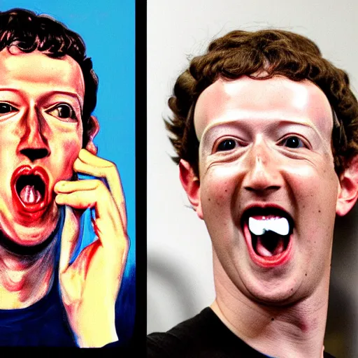 Prompt: mark zuckerberg in the scream