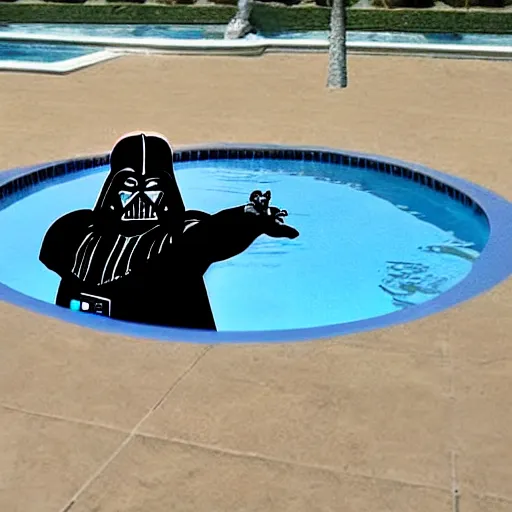 Image similar to Darth Vader in a pool